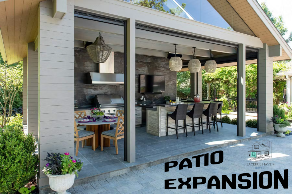 patio expansion with outdoor kitchen